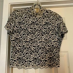 Black and white lace top.